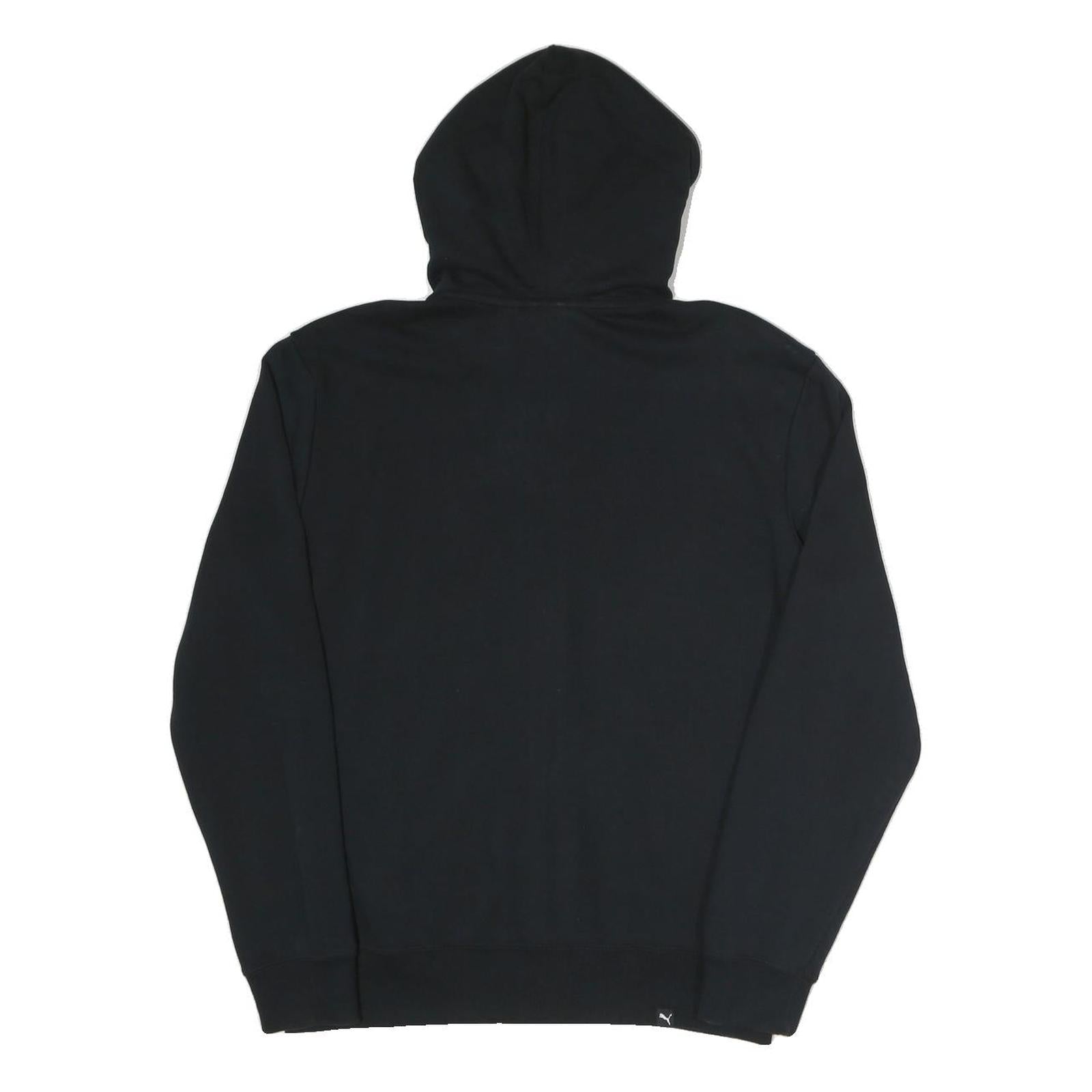 PUMA Mens Black Cotton Blend Full Zip Hoodie S With Logo Graphic