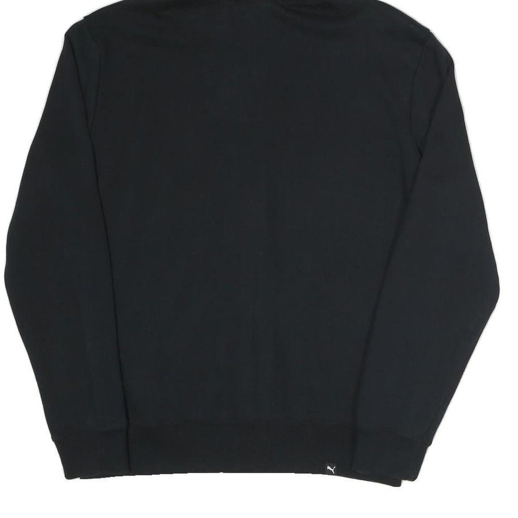 PUMA Mens Black Cotton Blend Full Zip Hoodie S With Logo Graphic