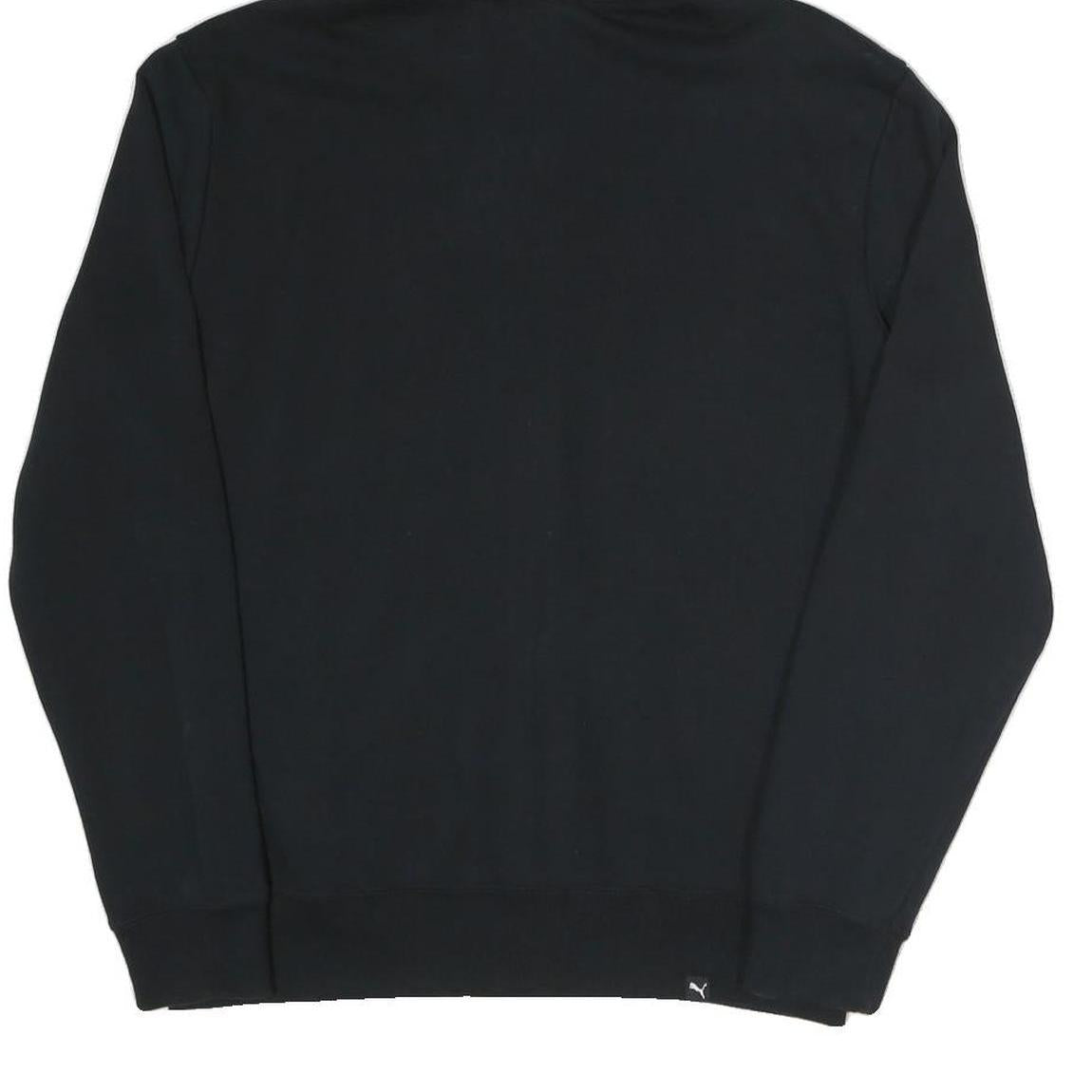 PUMA Mens Black Cotton Blend Full Zip Hoodie S With Logo Graphic