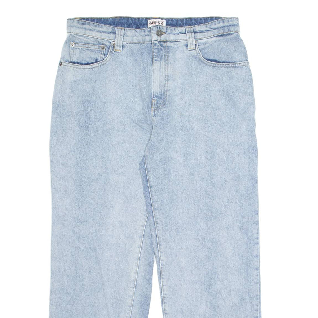 GUESS Carpenter Cargo Mens Jeans Blue Regular Straight Acid Wash W38 L29
