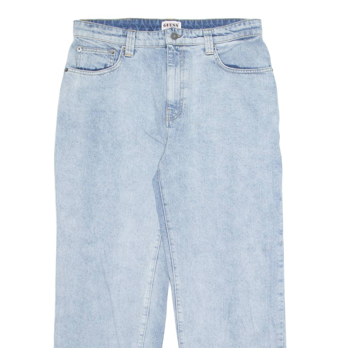 GUESS Carpenter Cargo Mens Jeans Blue Regular Straight Acid Wash W38 L29