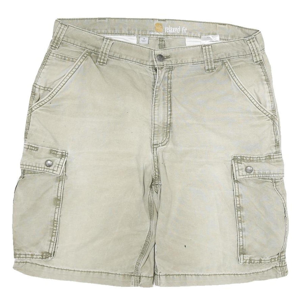 CARHARTT Mens Shorts Beige Cargo Relaxed Fit 2XL W36 Cotton Blend Casual
