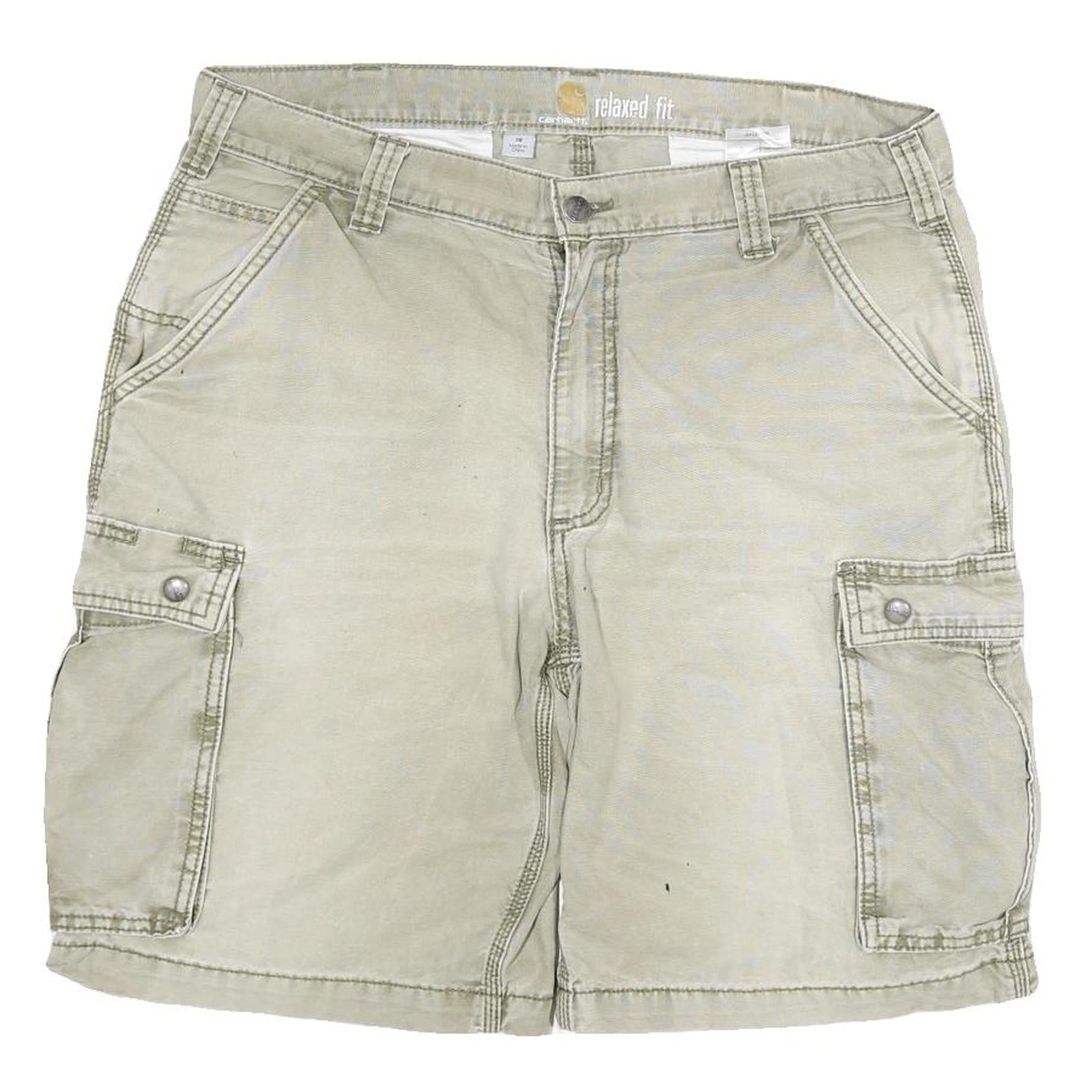 CARHARTT Mens Shorts Beige Cargo Relaxed Fit 2XL W36 Cotton Blend Casual
