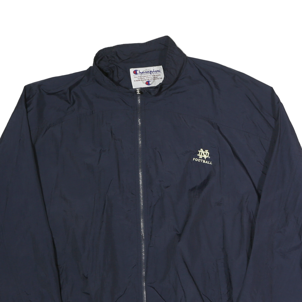 CHAMPION Mens Navy Blue Football Track Jacket XL Polyester Zip