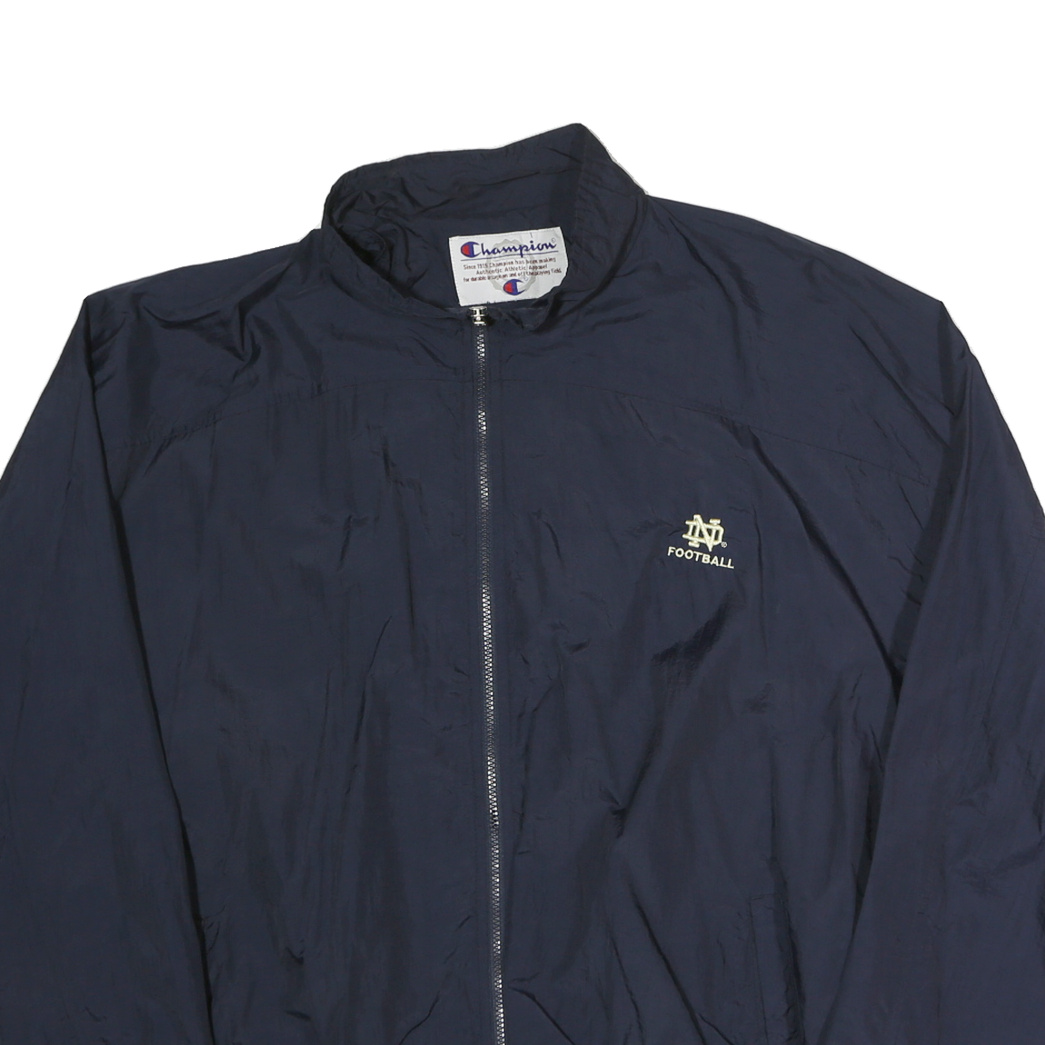 CHAMPION Mens Navy Blue Football Track Jacket XL Polyester Zip