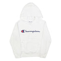 CHAMPION Womens White Hoodie S Classic Logo Pullover Hooded Sweatshirt