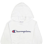 CHAMPION Womens White Hoodie S Classic Logo Pullover Hooded Sweatshirt
