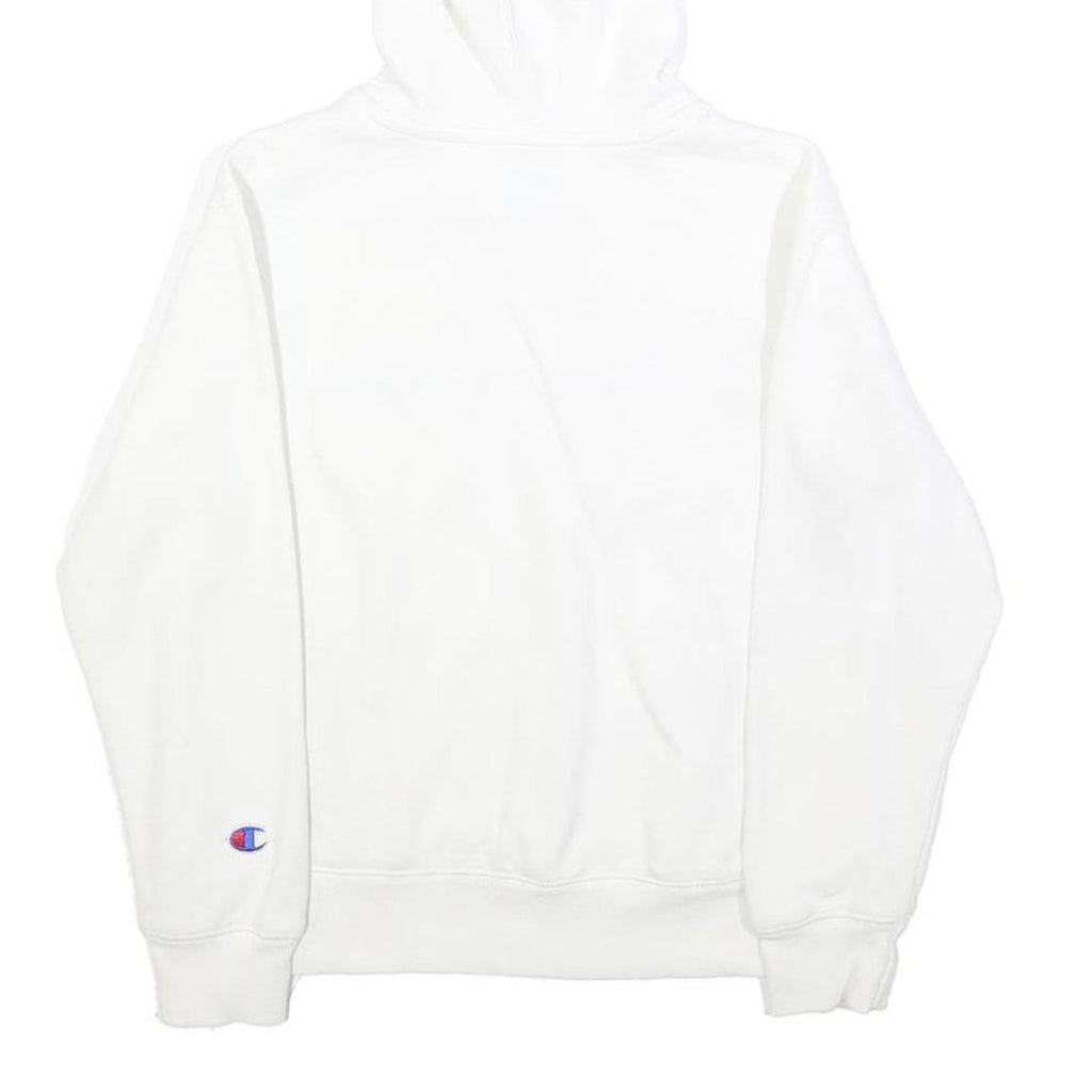 CHAMPION Womens White Hoodie S Classic Logo Pullover Hooded Sweatshirt