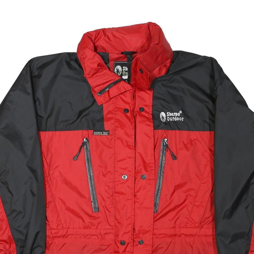 SHERPA Mens Red & Black Outdoor Jacket L Polyester Blend Zip Windbreaker