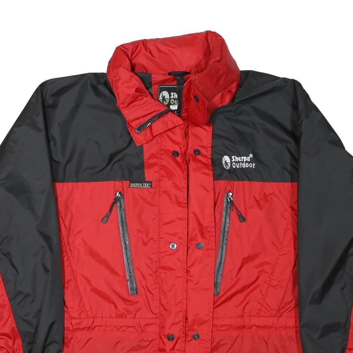 SHERPA Mens Red & Black Outdoor Jacket L Polyester Blend Zip Windbreaker