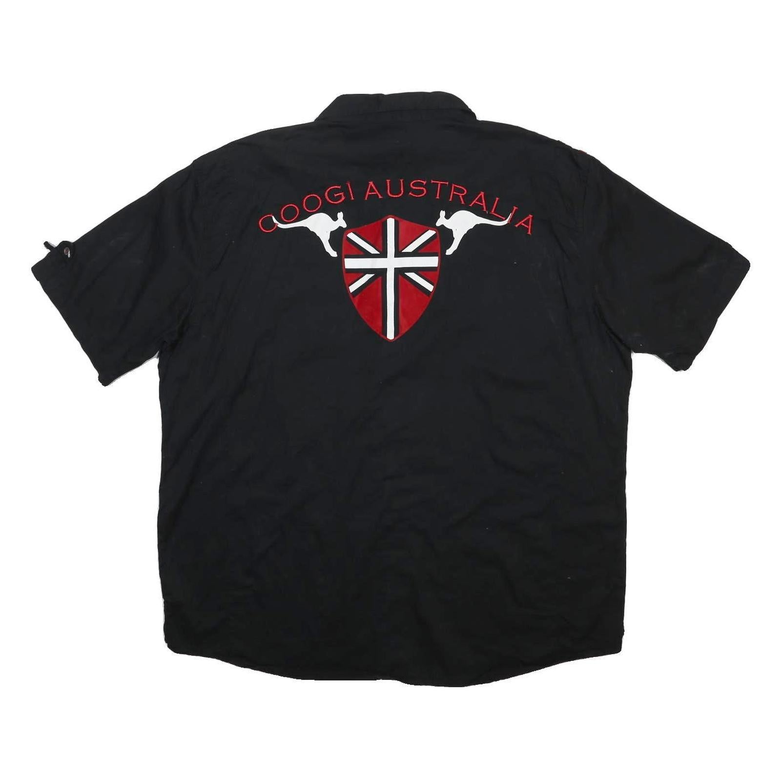 COOGI Mens Black & Red Shield Logo Cotton Shirt 4XL Big & Tall Casual