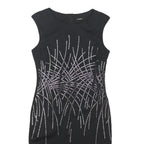 ROMAN Womens Black Bodycon Polyester Blend Sleeveless Knee Length UK 12
