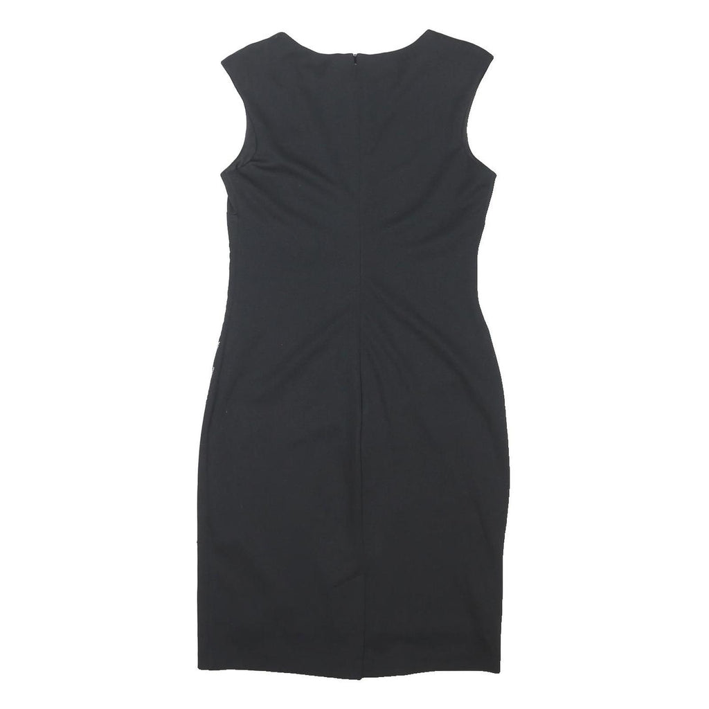 ROMAN Womens Black Bodycon Polyester Blend Sleeveless Knee Length UK 12