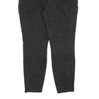 H&M Womens Black Cotton Blend Slim Tapered Trousers W34 L26 Cargo Style Zip