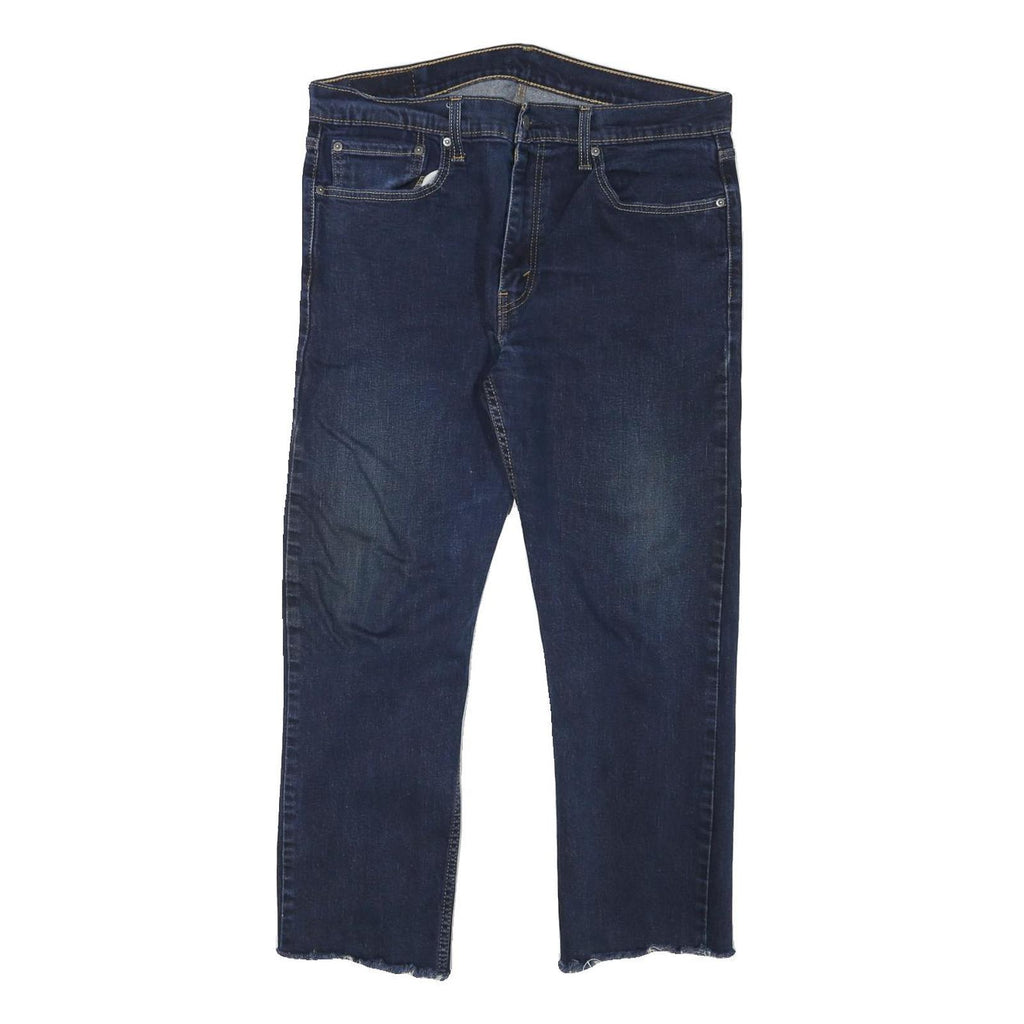 LEVI'S 502 Mens Jeans Blue Regular Straight Denim Medium W34 L26 Raw Hem