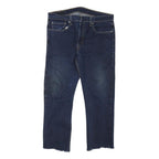 LEVI'S 502 Mens Jeans Blue Regular Straight Denim Medium W34 L26 Raw Hem