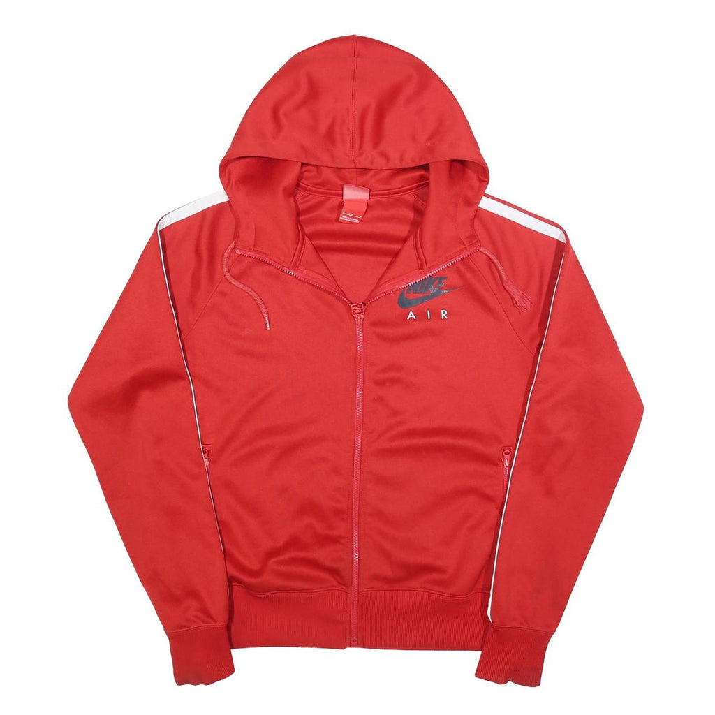 NIKE Mens Red Air Zip Hoodie Jacket M Polyester Blend Plain Sportswear