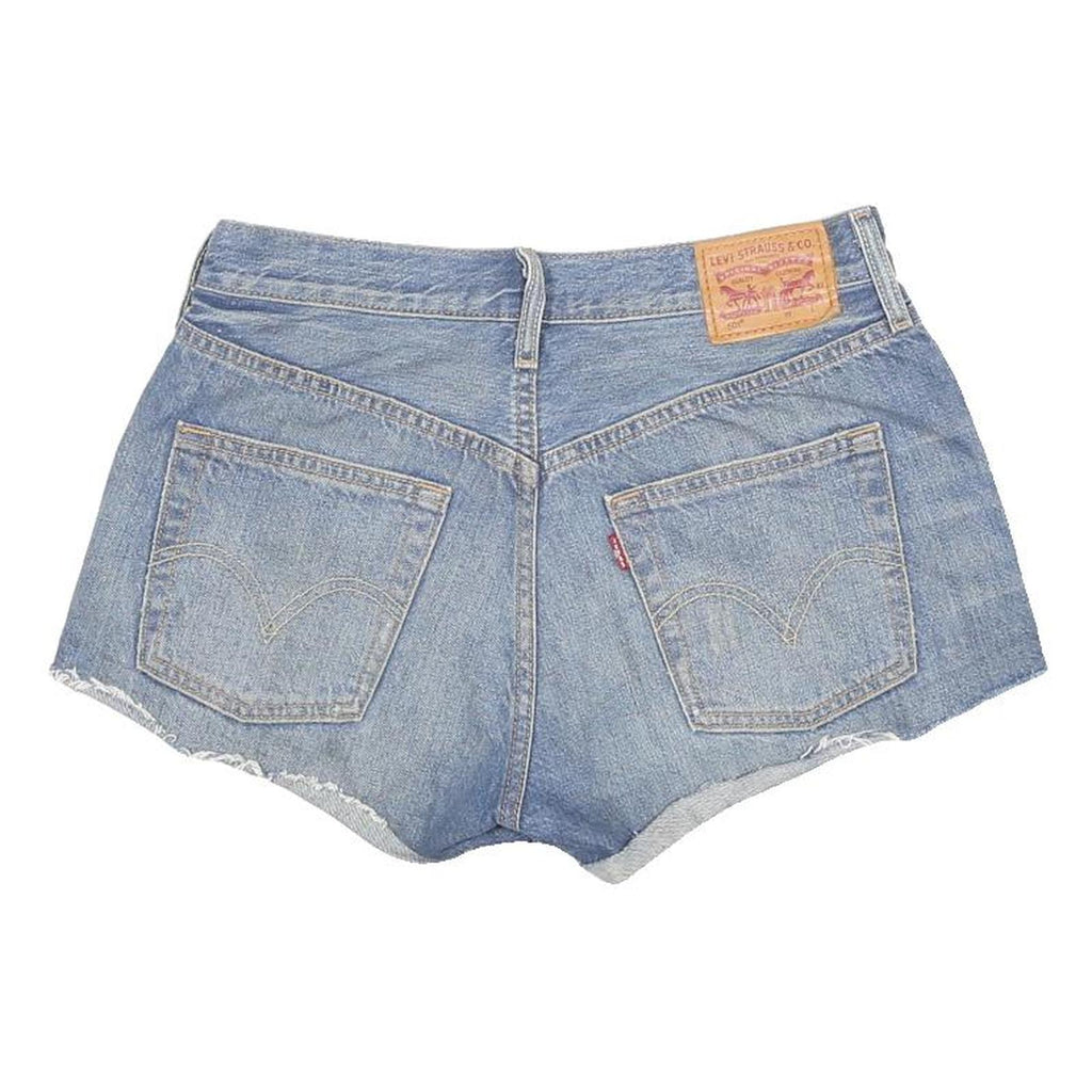 LEVI'S Womens Shorts Blue Denim Cut-Off S W26 Raw Hem Casual Summer