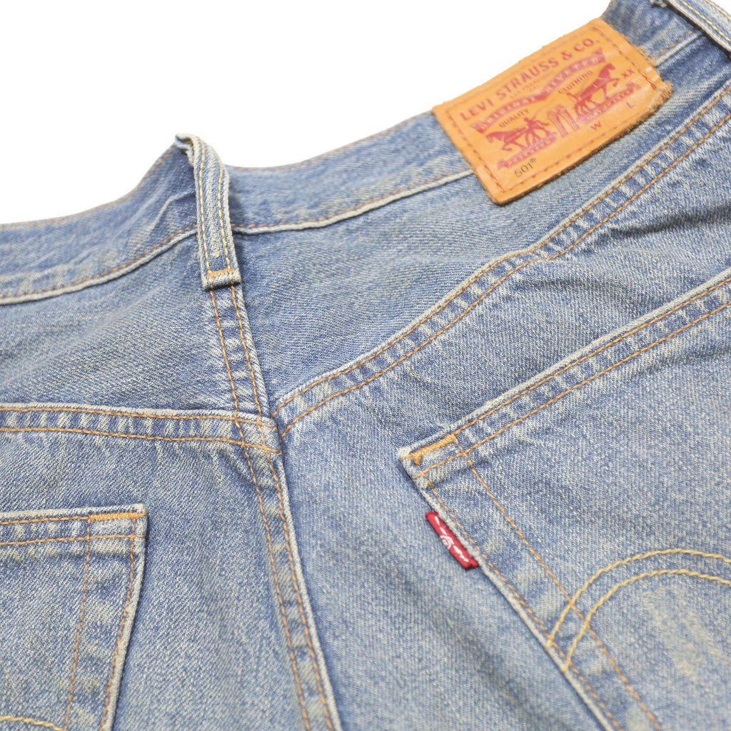 LEVI'S Womens Shorts Blue Denim Cut-Off S W26 Raw Hem Casual Summer