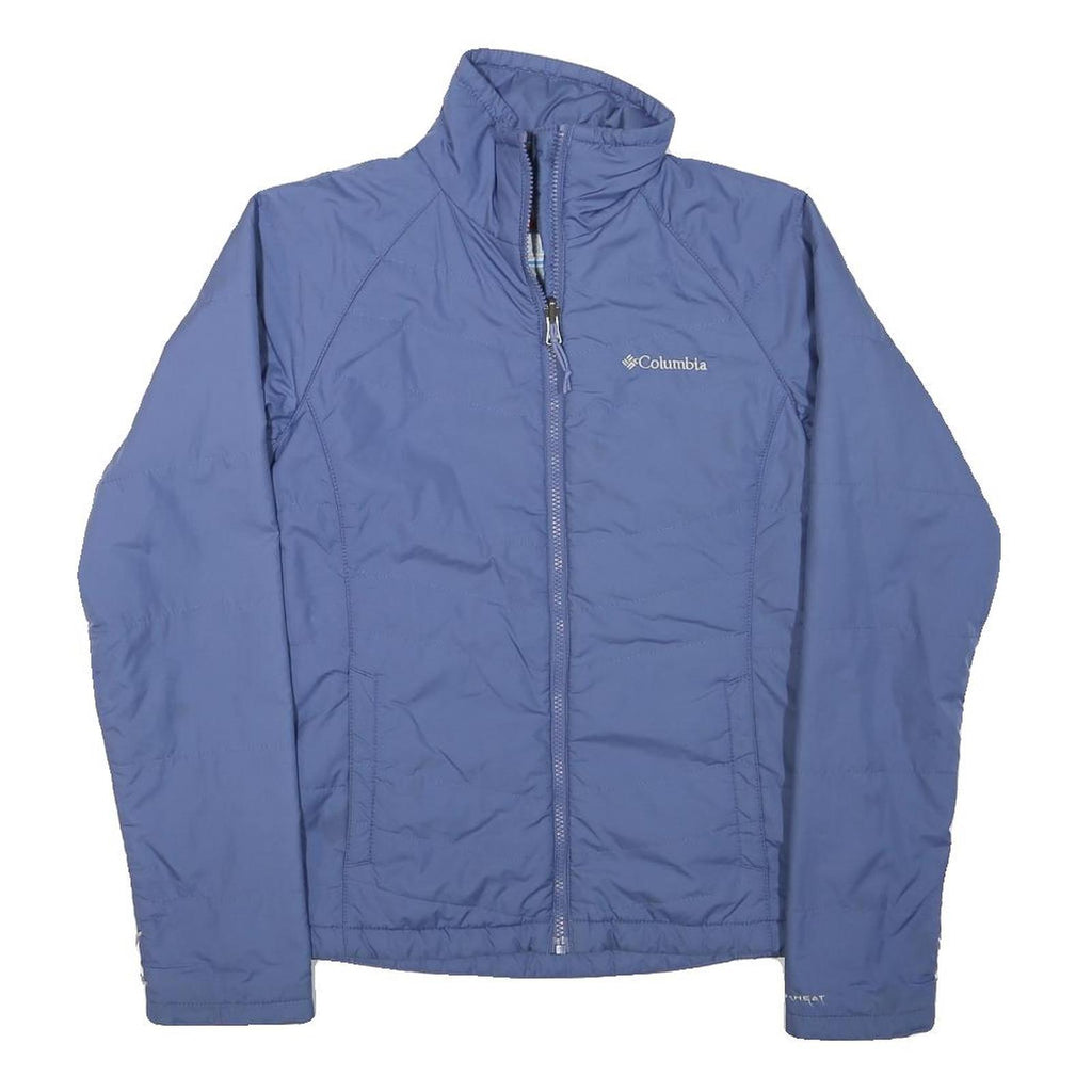 COLUMBIA Womens Blue Jacket XS Polyester Blend Plain Zip Outdoor Warm Activewear