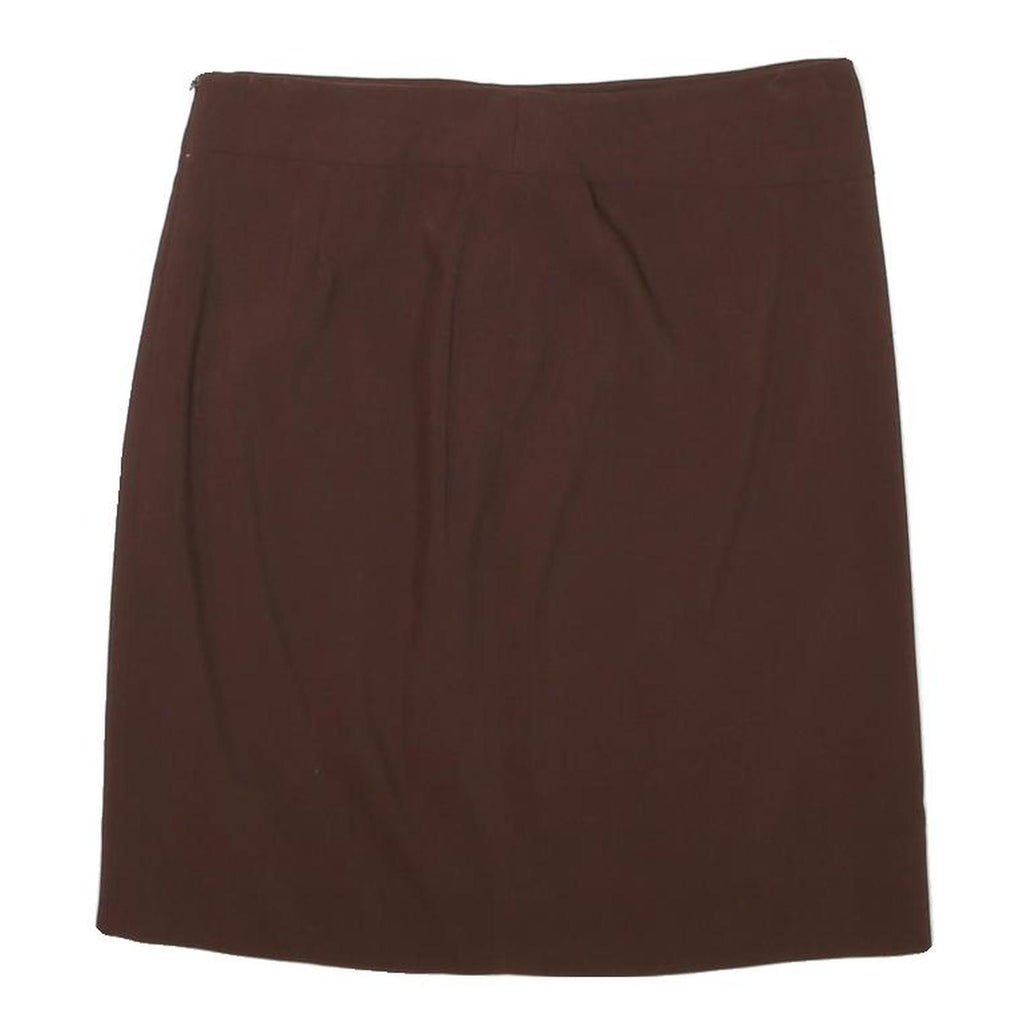 KENZO Womens Brown Wool Straight Knee Length Skirt L Classic Elegant Fit
