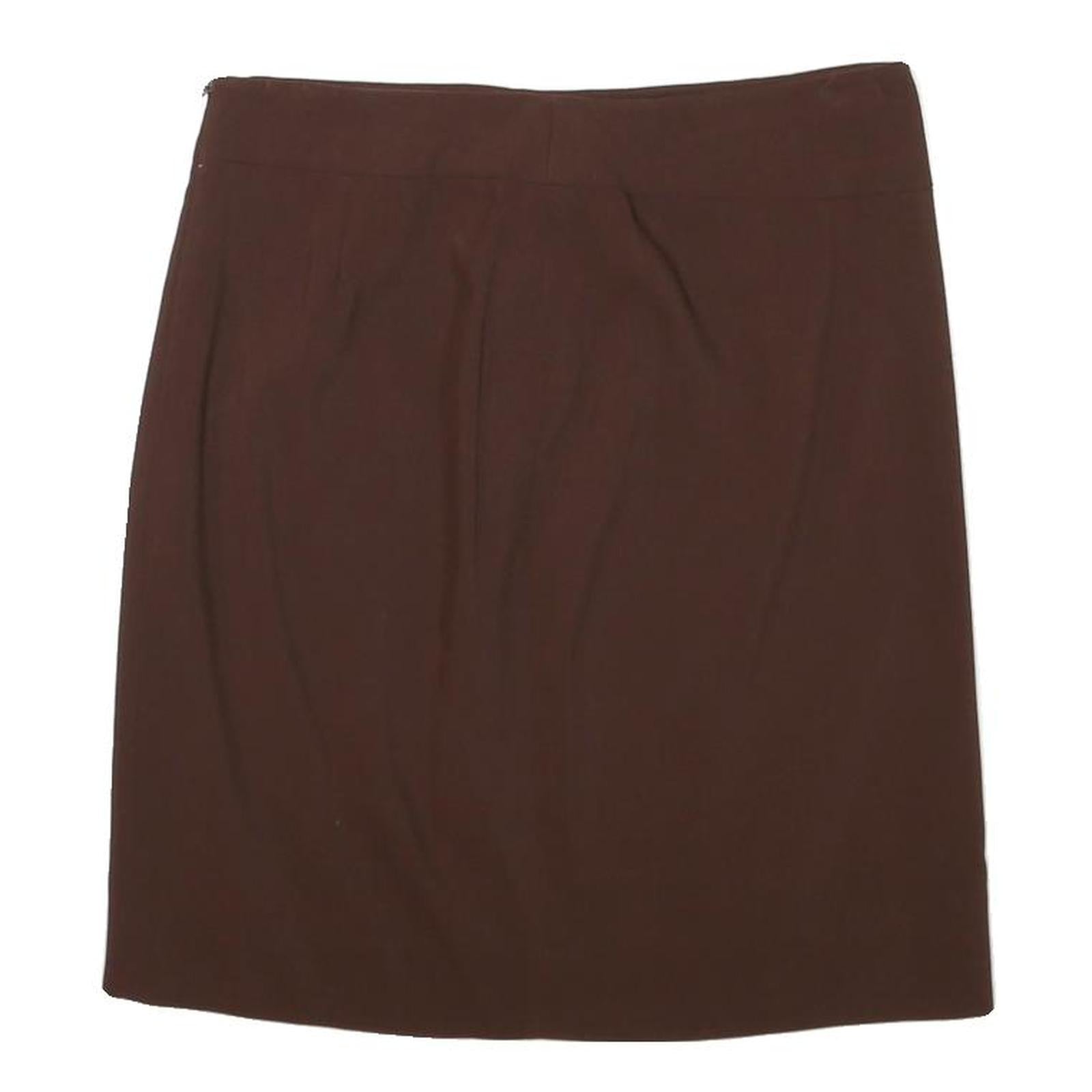KENZO Womens Brown Wool Straight Knee Length Skirt L Classic Elegant Fit