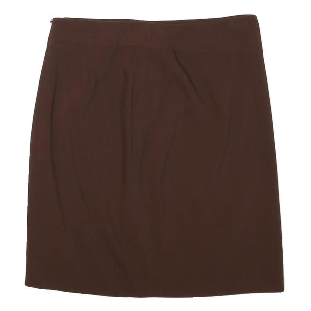 KENZO Womens Brown Wool Straight Knee Length Skirt L Classic Elegant Fit