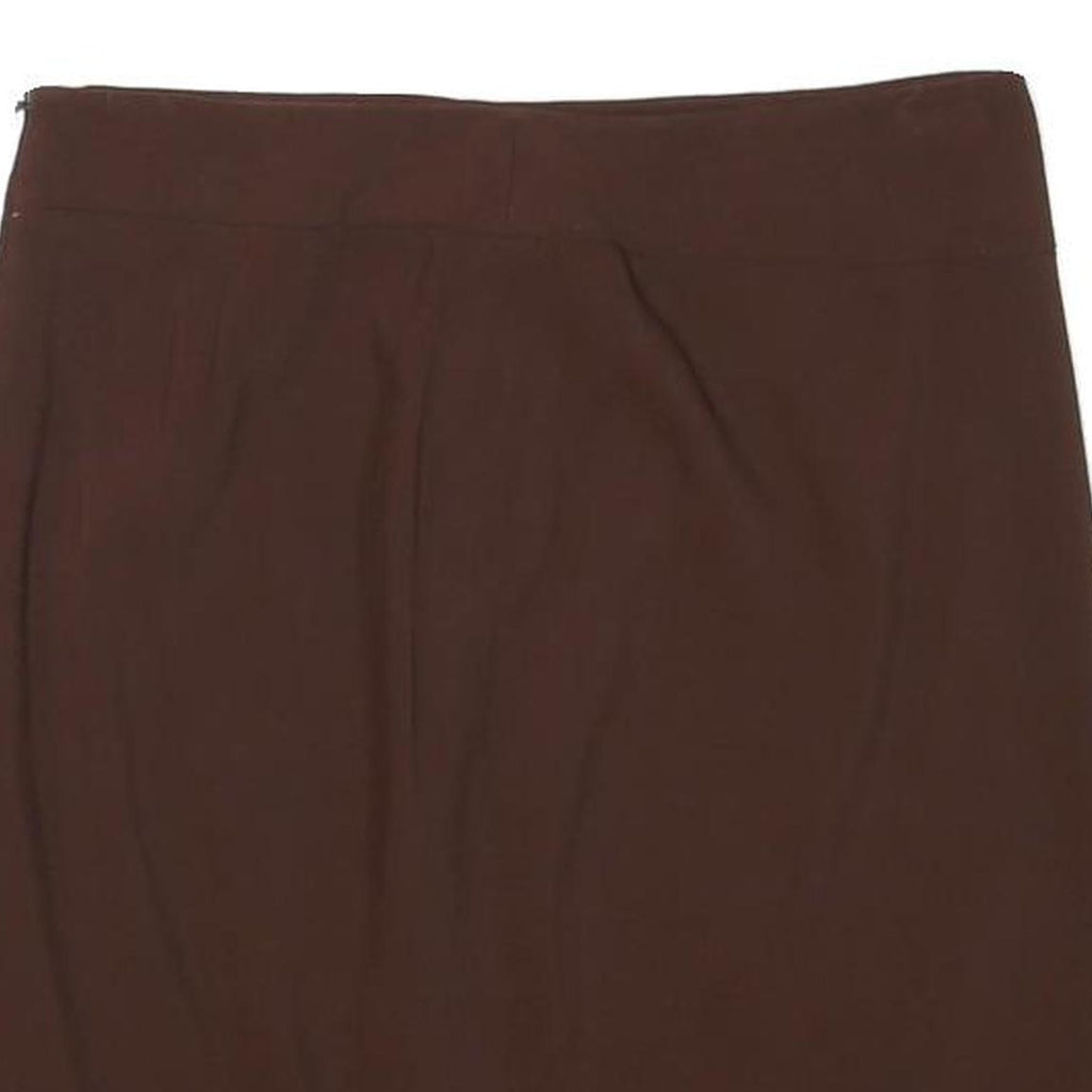 KENZO Womens Brown Wool Straight Knee Length Skirt L Classic Elegant Fit
