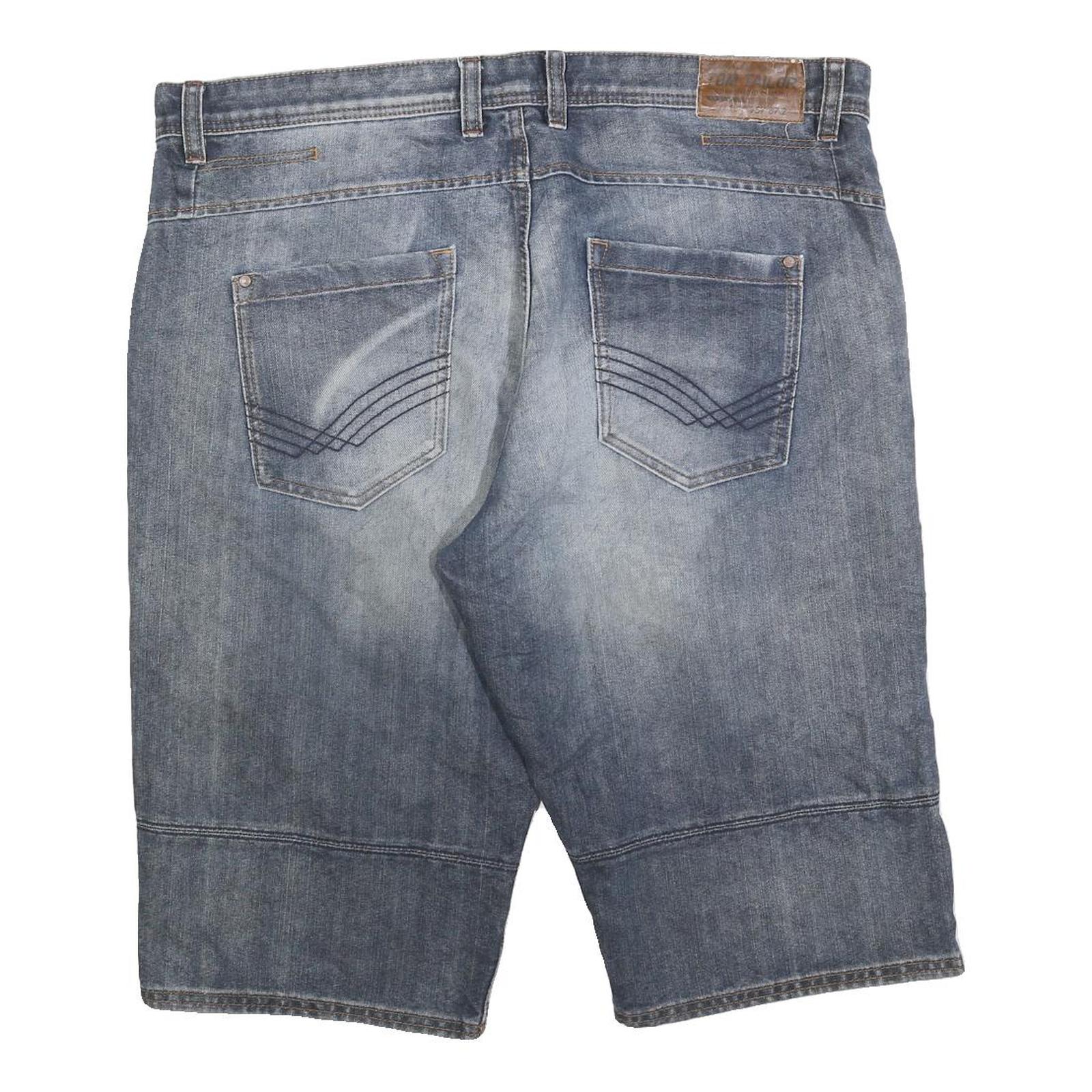 TOM TAILOR Mens Denim Blue Casual Shorts 2XL W42 Cotton Blend Relaxed Fit
