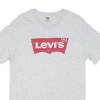LEVI'S Mens Grey Red Logo Classic T-Shirt M Short Sleeve Crew Neck Cotton Blend
