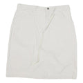 CHEROKEE Womens White Cotton Blend Straight Knee Length Woven Skirt UK 12 Casual