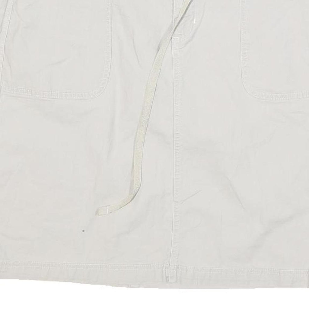 CHEROKEE Womens White Cotton Blend Straight Knee Length Woven Skirt UK 12 Casual