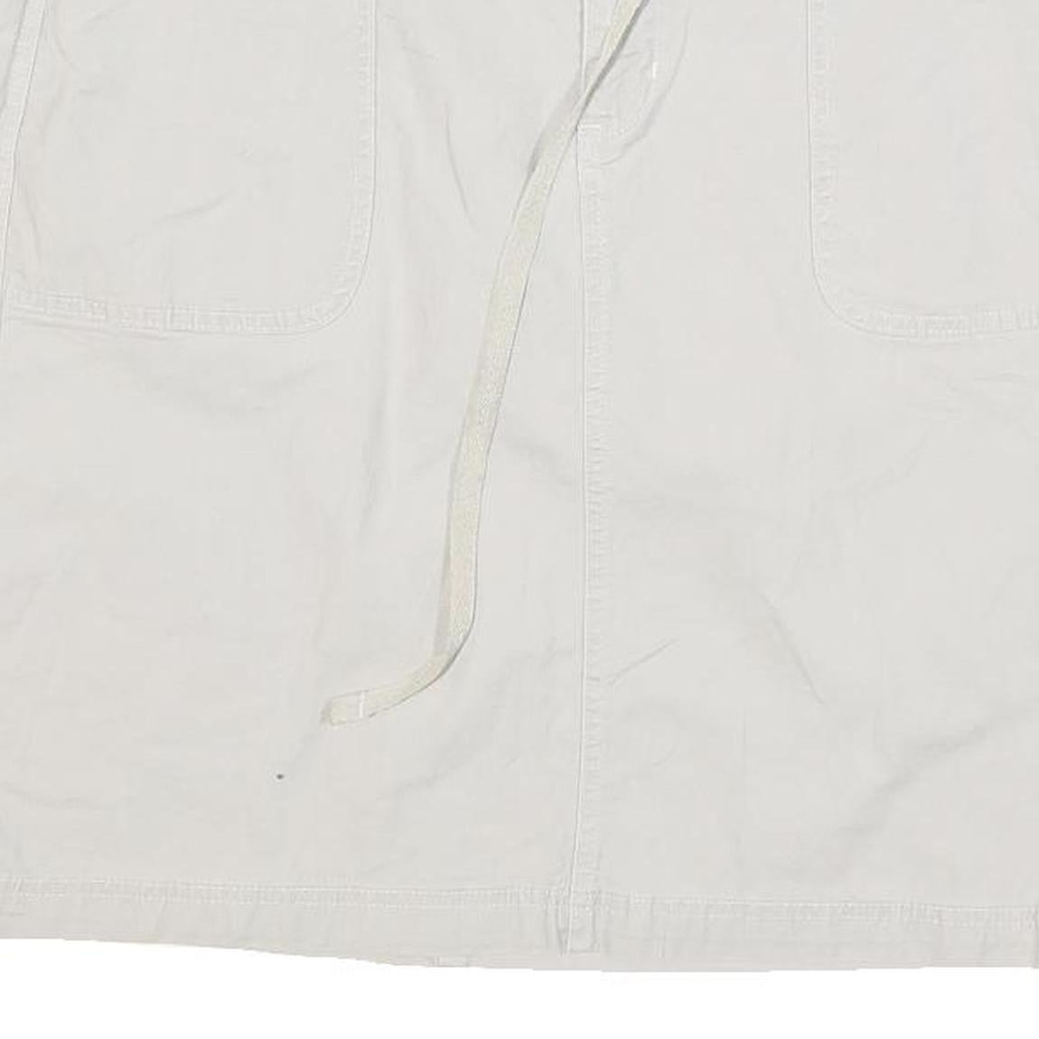 CHEROKEE Womens White Cotton Blend Straight Knee Length Woven Skirt UK 12 Casual