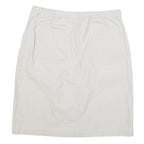 CHEROKEE Womens White Cotton Blend Straight Knee Length Woven Skirt UK 12 Casual