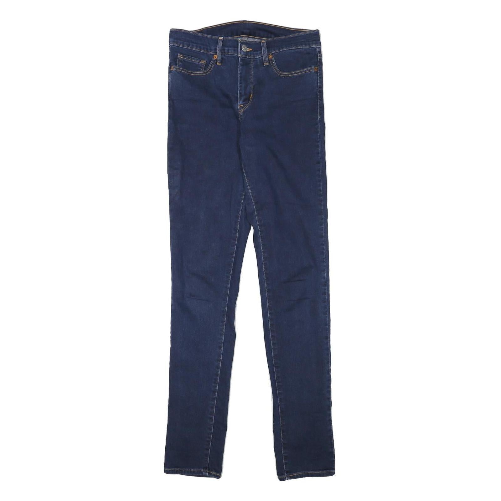 LEVI'S Womens Slim Denim Jeans Blue Slate Cotton Blend W27 L31 Skinny Zip