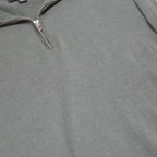REISS Mens Green Jumper Plain 1/4 Zip Basic Knit S Wool Soft Fit