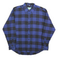 Mens Blue & Black Check Shirt L Long Sleeve Cotton Blend Casual