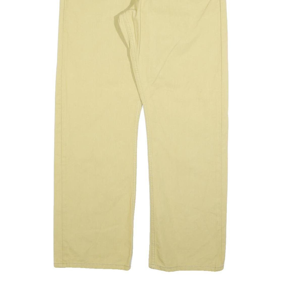 LEVI'S Mens Regular Beige Cotton Blend Trousers W36 L30 Classic Zip Pockets