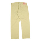 LEVI'S Mens Regular Beige Cotton Blend Trousers W36 L30 Classic Zip Pockets