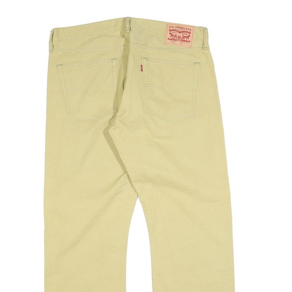 LEVI'S Mens Regular Beige Cotton Blend Trousers W36 L30 Classic Zip Pockets