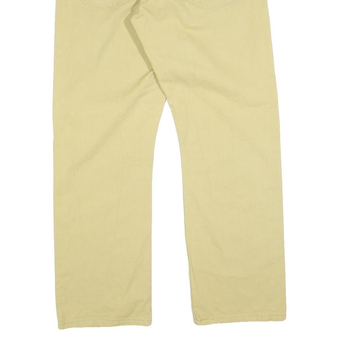 LEVI'S Mens Regular Beige Cotton Blend Trousers W36 L30 Classic Zip Pockets