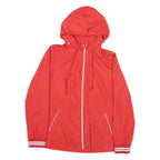 TOMMY HILFIGER Womens Red Outdoor Zip Hooded Jacket S Polyester Blend Plain