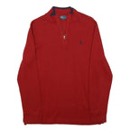 POLO RALPH LAUREN Mens Red Crew Neck Plain Basic Knit Jumper M Cotton