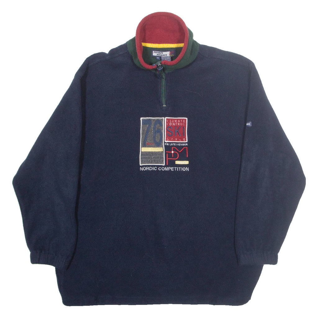 PRIVATE MEMBER Fleece Mens Pullover Jacket Blue M