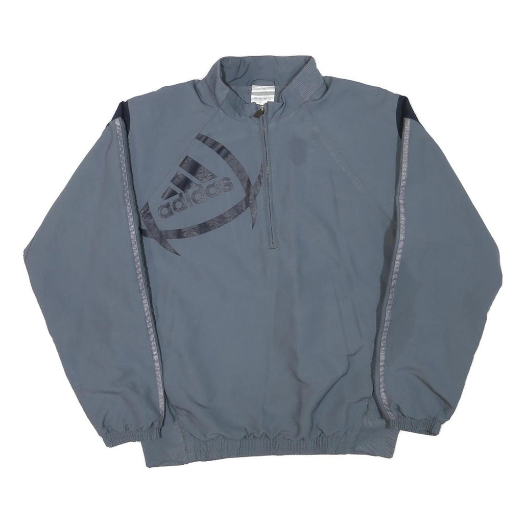 ADIDAS Mens Grey Classic Jacket M Polyester Blend Zip Logo Track Sports