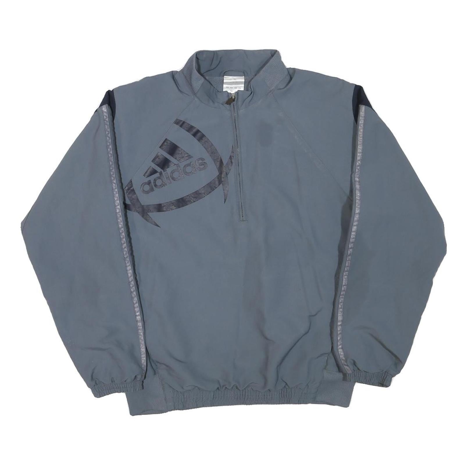 ADIDAS Mens Grey Classic Jacket M Polyester Blend Zip Logo Track Sports