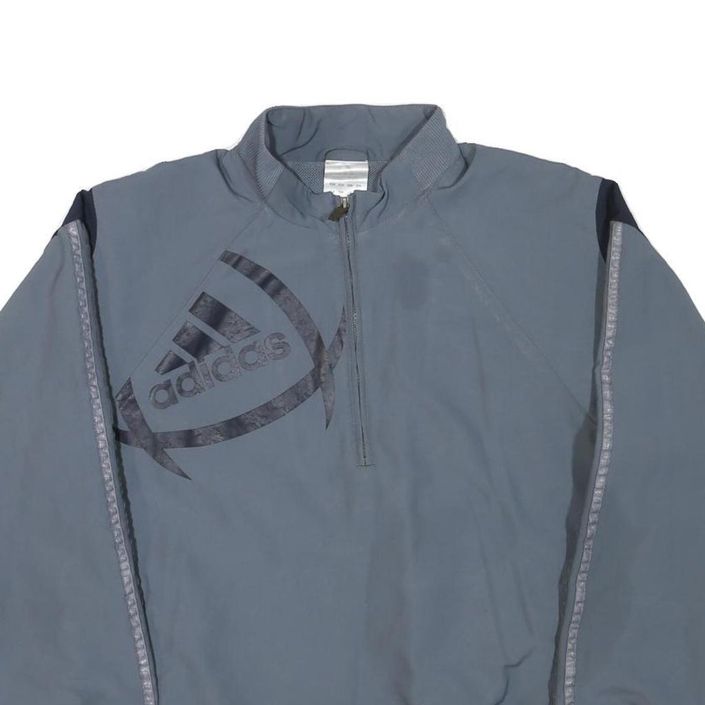 ADIDAS Mens Grey Classic Jacket M Polyester Blend Zip Logo Track Sports