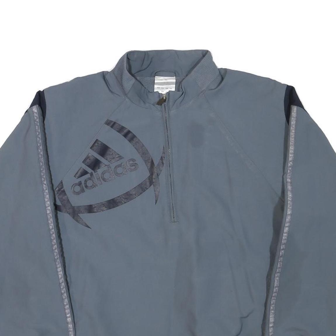 ADIDAS Mens Grey Classic Jacket M Polyester Blend Zip Logo Track Sports