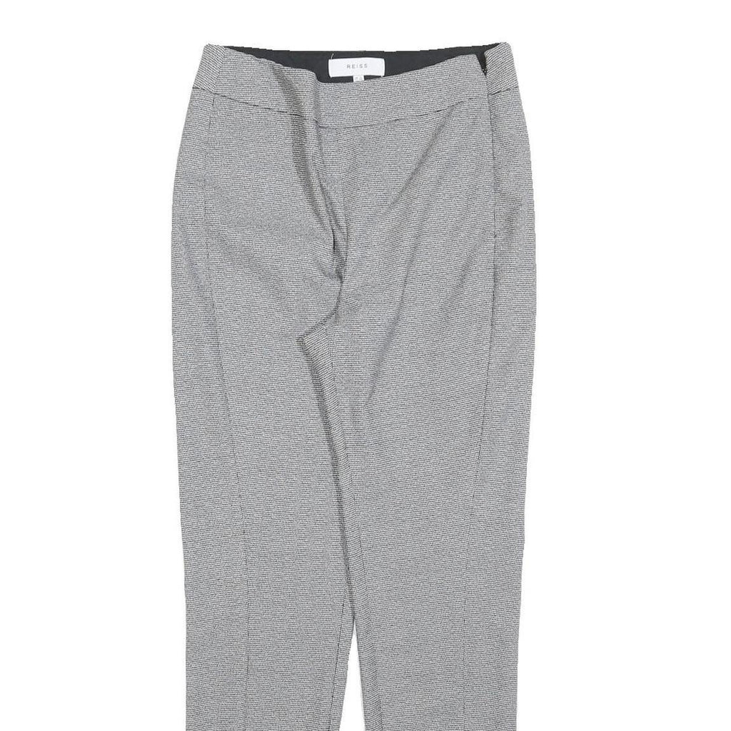 REISS Womens Slim Grey Polyester Blend Trousers W26 L28 Zip Closure Plain