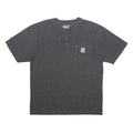 CARHARTT Mens Grey Henley T-Shirt M Short Sleeve Crew Neck Cotton Blend Pocket